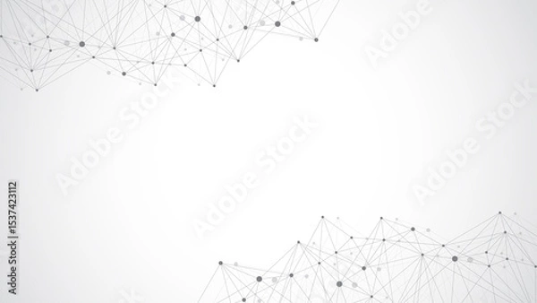 Obraz Global network connection banner design template. Header social network communication in the global business concept. Big data visualization. Internet technology