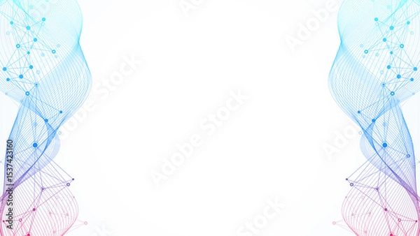 Obraz Global network connection banner design template. Header social network communication in the global business concept. Big data visualization. Internet technology