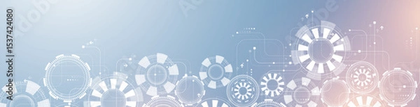 Obraz Global network connection banner design template. Header social network communication in the global business concept. Big data visualization. Internet technology