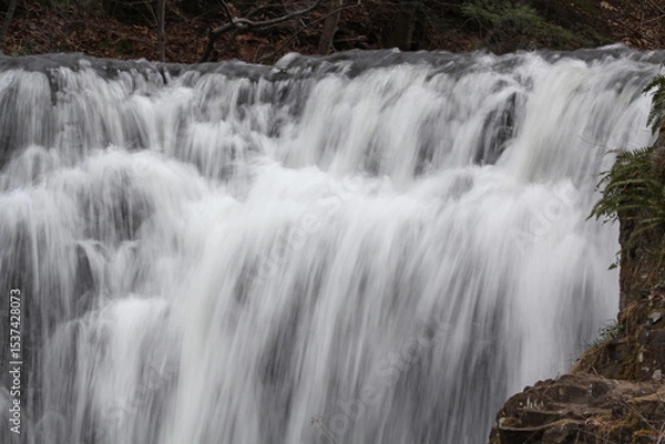 Obraz Tumbling cascade of Wadsworth Falls in Middlefield, Connecticut in springtime.