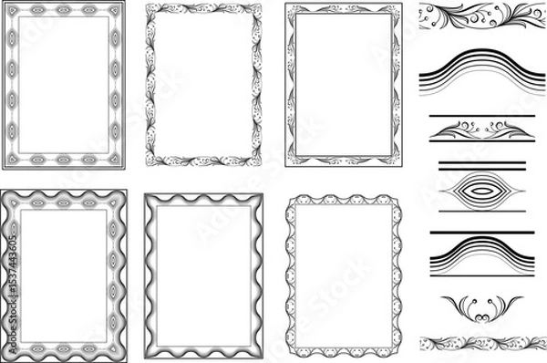 Obraz vector frames black on a white background