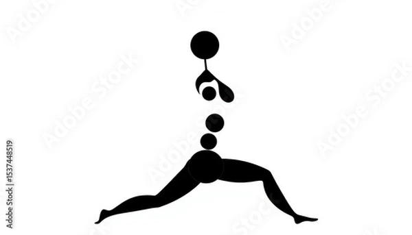 Fototapeta Abstract vector silhouette of a figure in an athletic lunge position