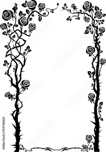 Fototapeta Graphic rose frame