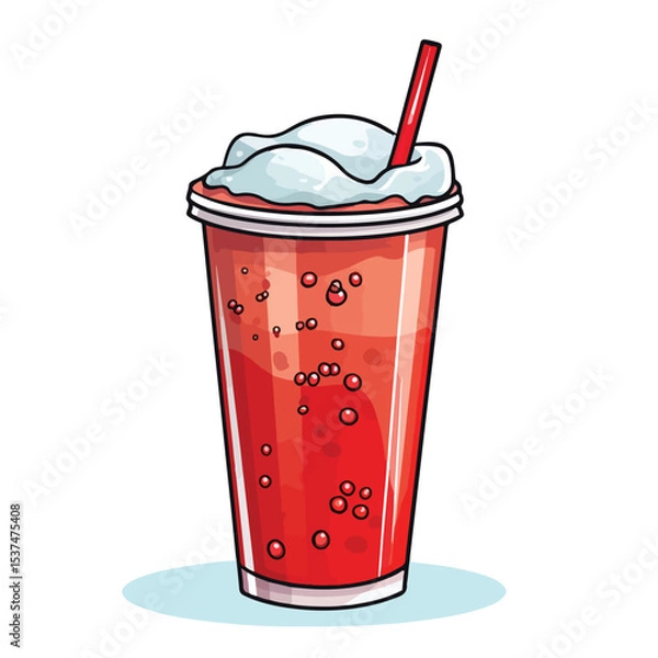 Fototapeta Disposable Soda Cup to Go Vector Illustration for Beverage Packaging Design