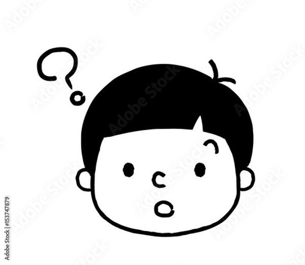 Fototapeta 男の子の表情：疑問、わからない
