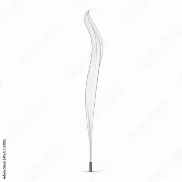 Fototapeta White Fabric Curved Flag Banner on a Pole