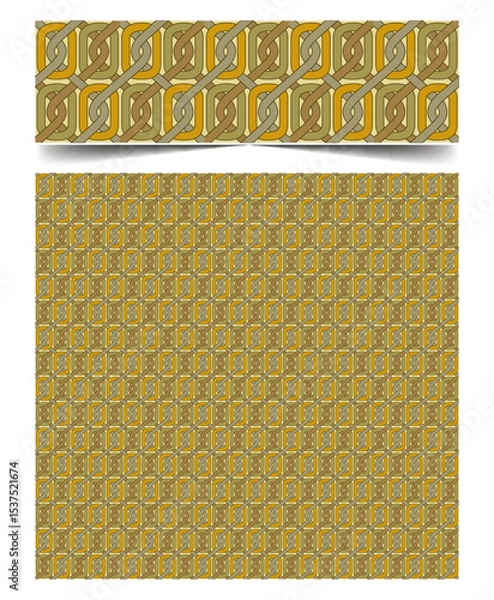 Fototapeta Seamless moroccan pattern background with flowers illustration clip-art