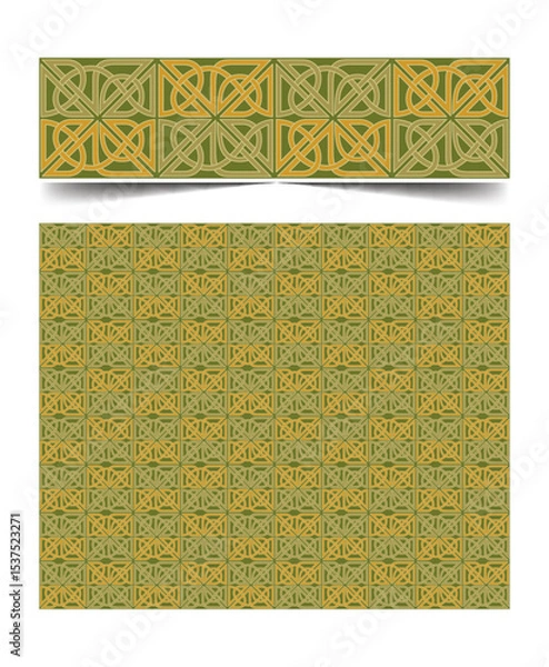 Fototapeta Seamless moroccan pattern background with flowers illustration clip-art