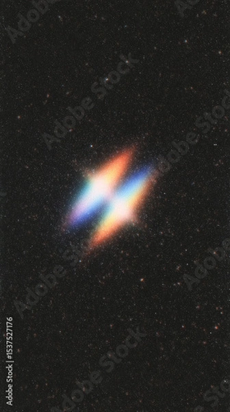 Fototapeta Bold grunge-style poster featuring light gradients and geometric designs that create a mesmerizing cosmic effect
