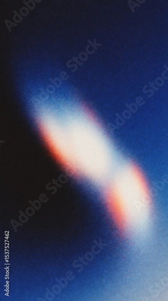 Fototapeta Grunge-style poster with a light gradient and grain print showcasing abstract art in vibrant hues