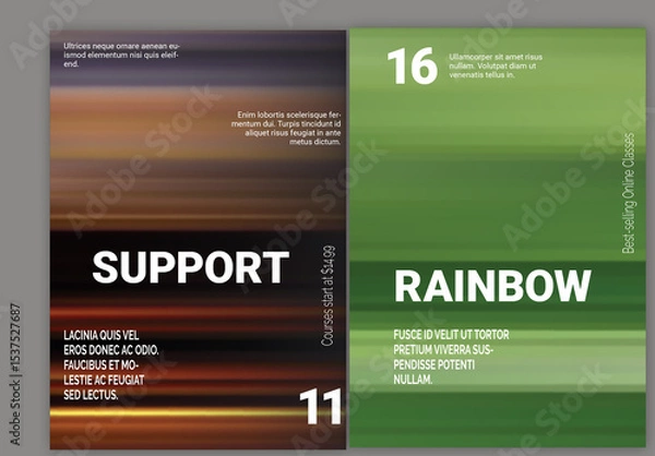 Fototapeta Flyer A4 With Fluid Motion Blur Gradient Colorfull Background