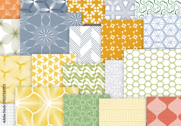 Obraz Seamles Simple Geometric Patters Bright Colored