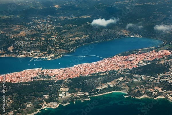Fototapeta View on the plane to Kefalonia island