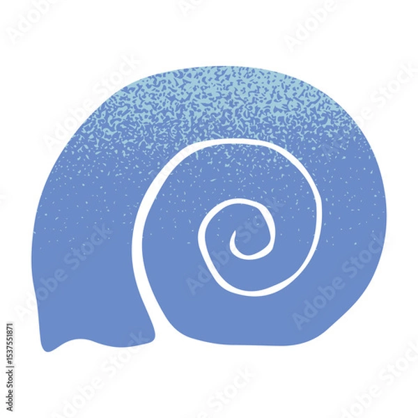 Fototapeta Isolated seashell.Ocean exotic underwater element.Hand drawn tropical beach shell.Modern symbol in naive simple style for banners,smm,branding,packaging,covers,prints.Retro summer vacation aesthetic