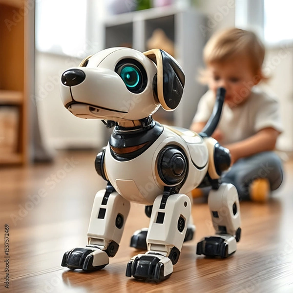 Fototapeta android dog with kid