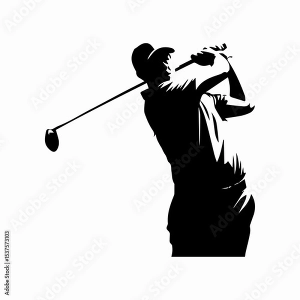 Fototapeta golf player silhouette