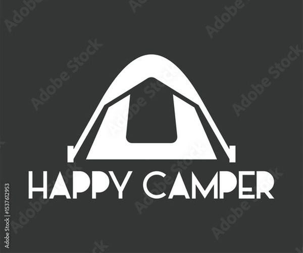 Fototapeta Happy camper, Adventure awaits T shirt vector