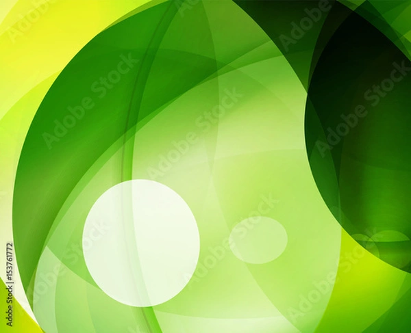 Fototapeta Glossy glass shiny bubble abstract background, wave lines