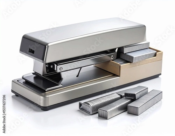 Fototapeta stapler isolated on white background