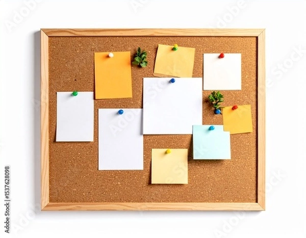 Fototapeta cork board with blank notes