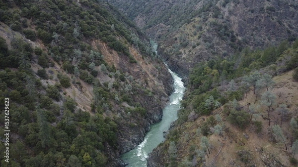 Obraz Mountain Gorge with River Flowing Through