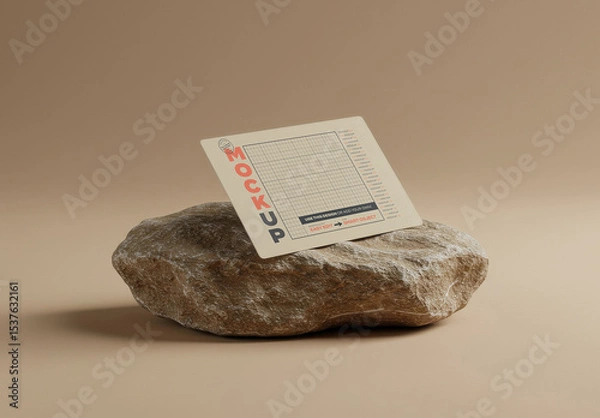 Obraz Personal Card on Rock Mockup