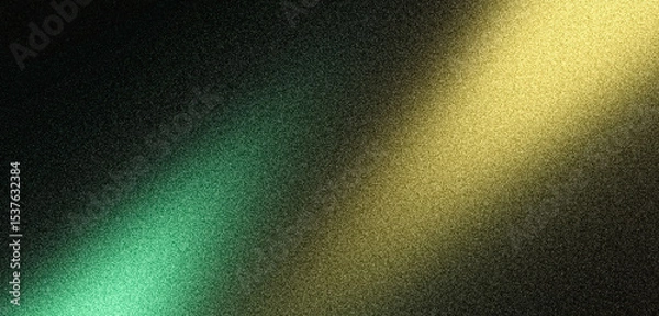 Fototapeta Grainy noisy background, green yellow black abstract color gradient, vibrant noise texture trendy banner header poster cover flyer backdrop design