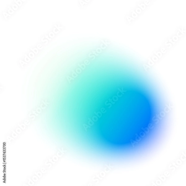 Fototapeta Abstract gradient background with soft blue and green hues, blurred fluid shapes, grainy watercolor texture, neon light mesh effect. Flat vector illustration isolated on white background.