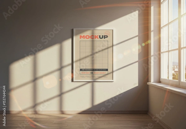 Obraz Vertical Poster Mockup Cromatic Light Effect