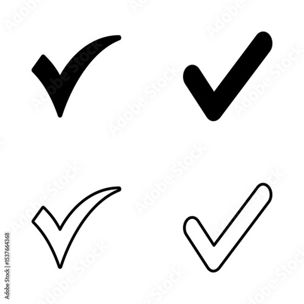 Fototapeta Check mark icon vector. Tick mark sign and symbol