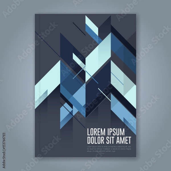 Fototapeta Abstract minimal geometric shapes polygon design background for business annual report book cover brochure flyer poster