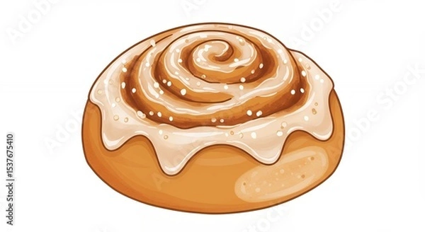 Obraz Colorful cinnamon roll illustration