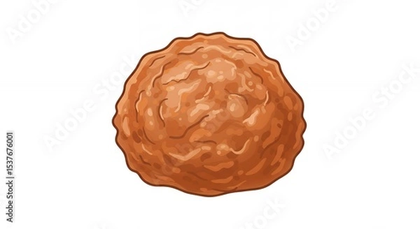 Obraz Round light brown meatball illustration