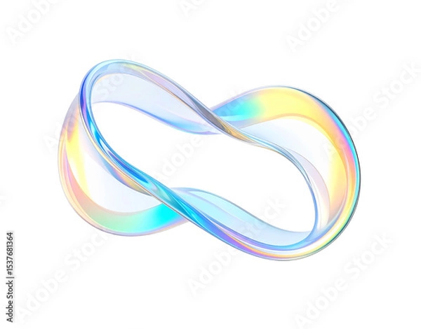 Fototapeta Iridescent Mobius Strip A Luminous Flowing Infinity Symbol with Holographic Sheen