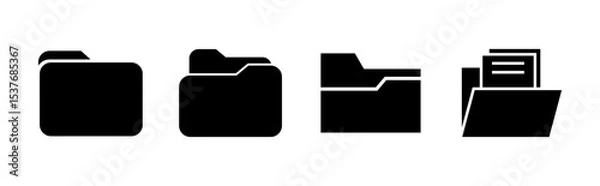 Obraz Folder icon set. folder vector icons