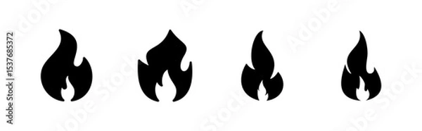 Obraz Fire icon set. fire vector icon