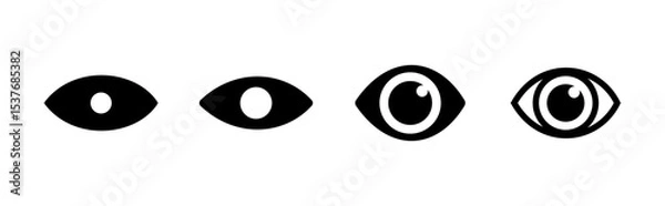 Obraz Eye icon set. Eye vector icon. Look and Vision icon.