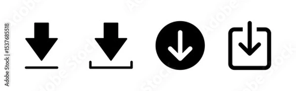 Obraz Download icon set. Download vector icon