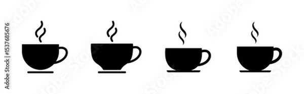 Obraz Coffee cup icon set. cup a coffee icon vector.
