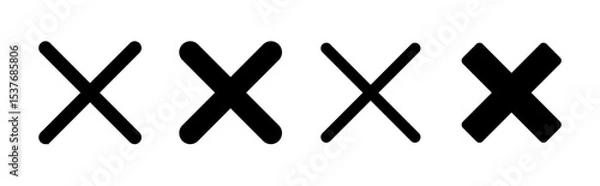 Obraz Close icon set. Delete icon vector. cross sign