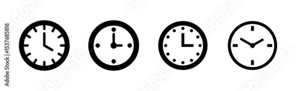 Obraz Clock icon set. Time icon vector. watch icon symbol