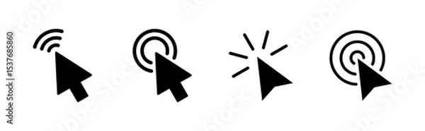 Obraz Click icon set. pointer arrow icon. cursor icon vector
