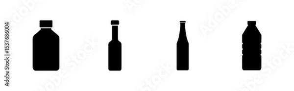 Obraz Bottle icon set. bottle vector icon