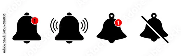 Obraz Bell Icon set. Notification icon for your web site design