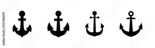 Obraz Anchor icon set. Anchor symbol logo. Anchor marine icon.