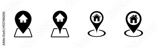 Fototapeta Address icon set. home location icon vector