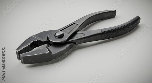 Obraz 3D Render of Black Slip Joint Pliers with Textured Grips