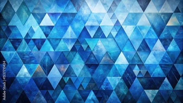Fototapeta Abstract Blue Triangular Mosaic Design with Textured Surface and Subtle Color Variations