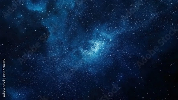Fototapeta Mystical deep space nebula with vibrant blues and ethereal star clusters