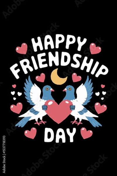 Fototapeta Creative Friendship Day Vector EPS with Typography Elements